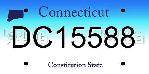 DC15588 Connecticut License Plate