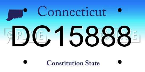 DC15888 Connecticut License Plate