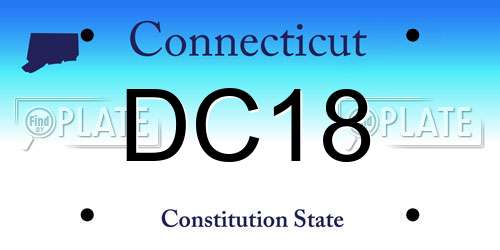 DC18 Connecticut License Plate