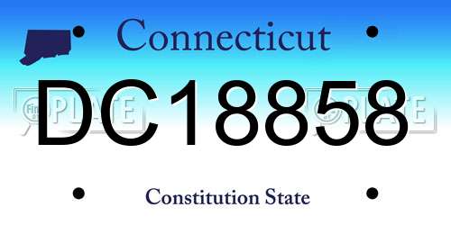 DC18858 Connecticut License Plate