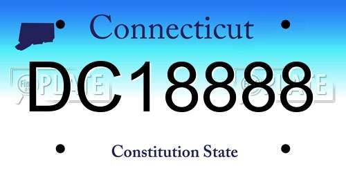 DC18888 Connecticut License Plate