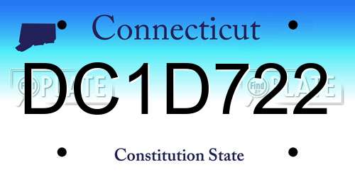 DC1D722 Connecticut License Plate