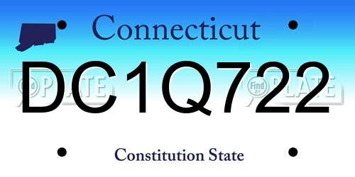 DC1Q722 Connecticut License Plate