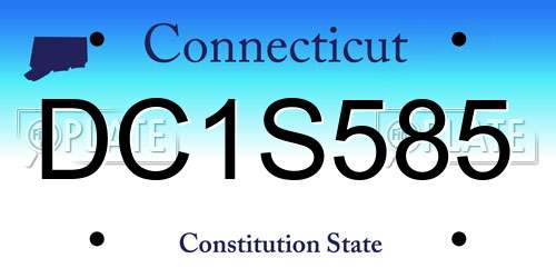 DC1S585 Connecticut License Plate