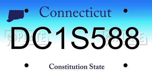 DC1S588 Connecticut License Plate