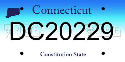 DC20229 Connecticut License Plate