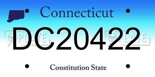 DC20422 Connecticut License Plate