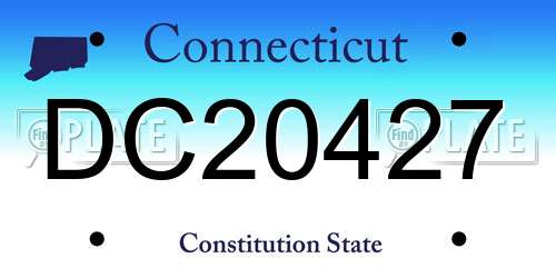 DC20427 Connecticut License Plate