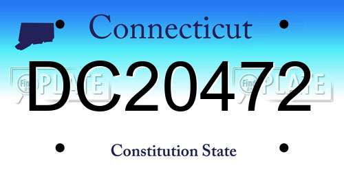 DC20472 Connecticut License Plate