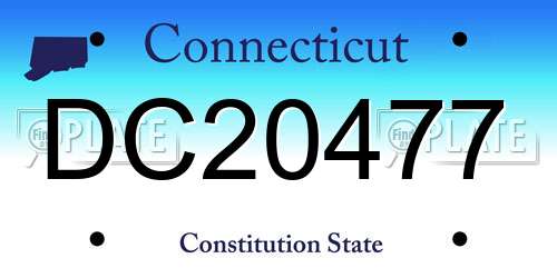 DC20477 Connecticut License Plate