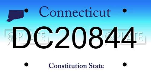 DC20844 Connecticut License Plate