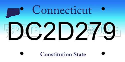 DC2D279 Connecticut License Plate