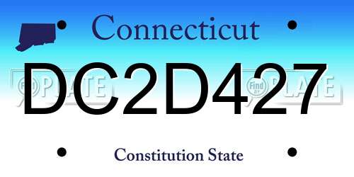 DC2D427 Connecticut License Plate