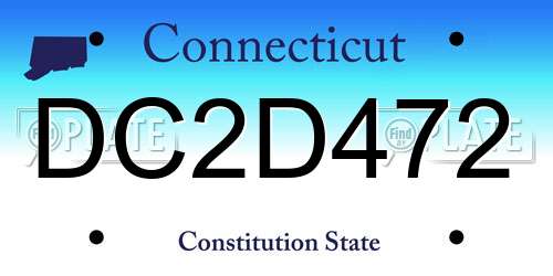 DC2D472 Connecticut License Plate