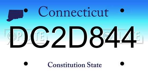DC2D844 Connecticut License Plate