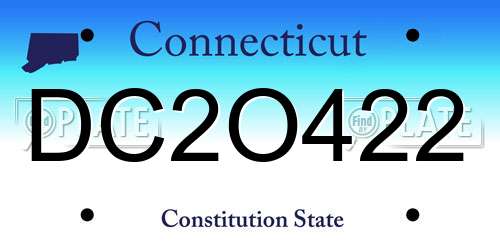 DC2O422 Connecticut License Plate