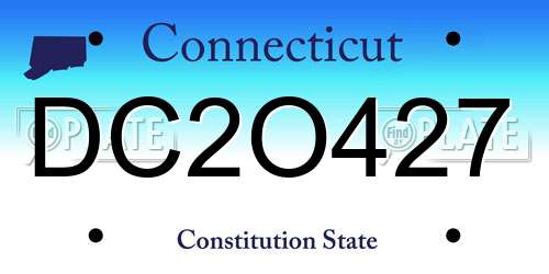 DC2O427 Connecticut License Plate