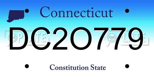 DC2O779 Connecticut License Plate