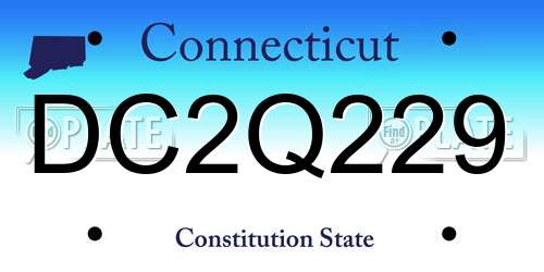 DC2Q229 Connecticut License Plate