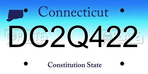 DC2Q422 Connecticut License Plate