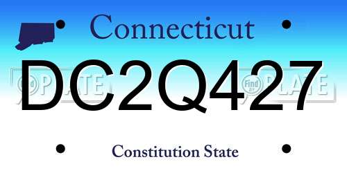 DC2Q427 Connecticut License Plate