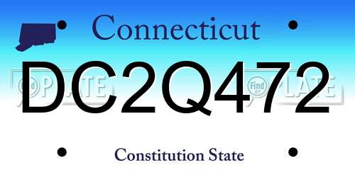 DC2Q472 Connecticut License Plate