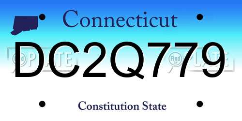 DC2Q779 Connecticut License Plate