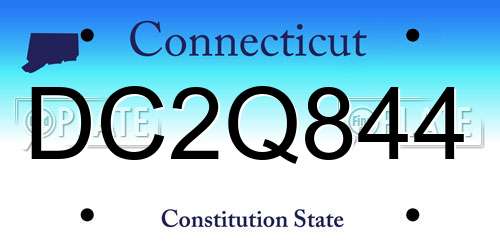 DC2Q844 Connecticut License Plate