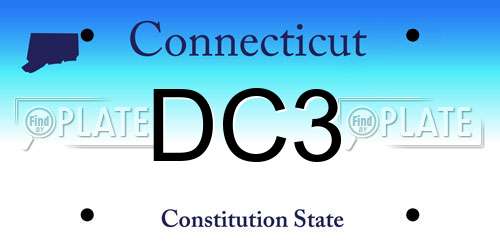 DC3 Connecticut License Plate
