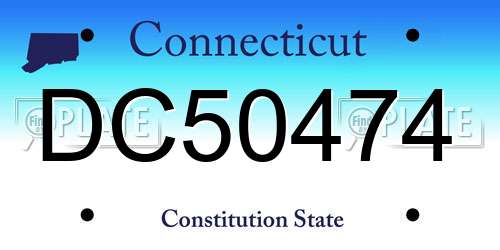 DC50474 Connecticut License Plate
