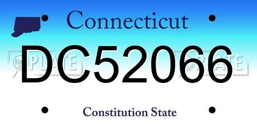 DC52066 Connecticut License Plate