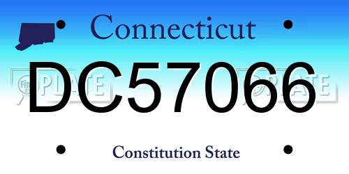 DC57066 Connecticut License Plate