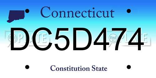 DC5D474 Connecticut License Plate