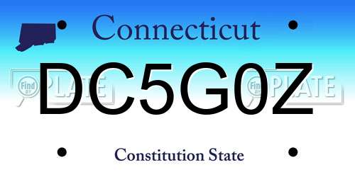 DC5G0Z Connecticut License Plate