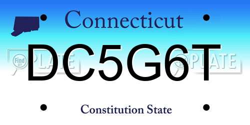 DC5G6T Connecticut License Plate