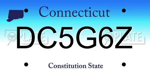DC5G6Z Connecticut License Plate