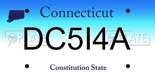 DC5I4A Connecticut License Plate