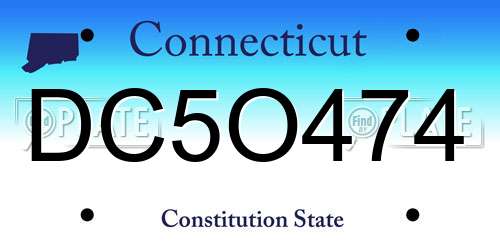 DC5O474 Connecticut License Plate
