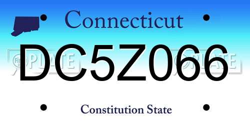 DC5Z066 Connecticut License Plate
