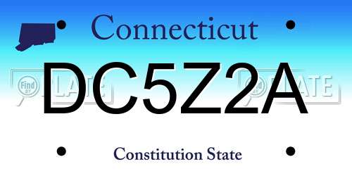 DC5Z2A Connecticut License Plate