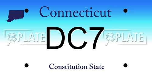 DC7 Connecticut License Plate
