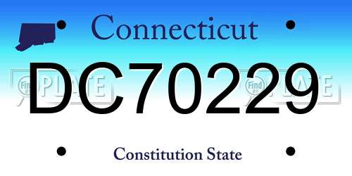 DC70229 Connecticut License Plate