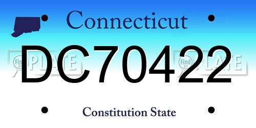 DC70422 Connecticut License Plate