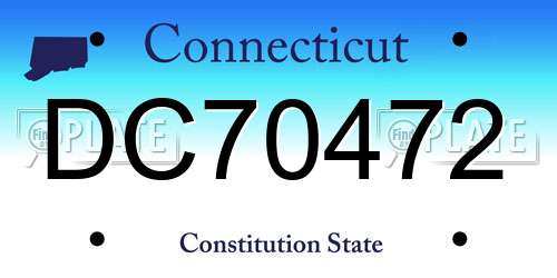DC70472 Connecticut License Plate