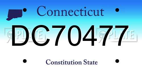 DC70477 Connecticut License Plate
