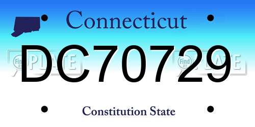 DC70729 Connecticut License Plate