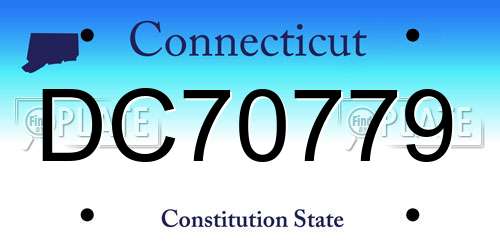 DC70779 Connecticut License Plate