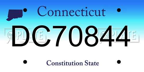 DC70844 Connecticut License Plate