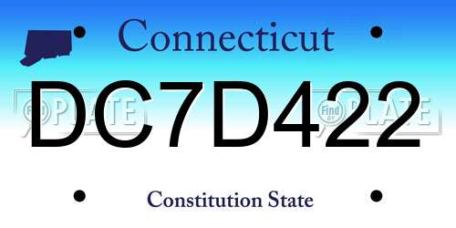 DC7D422 Connecticut License Plate