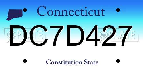 DC7D427 Connecticut License Plate